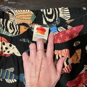 Flowy drawstring high waisted pants. Farm rio and lightly worn. 100% viscose